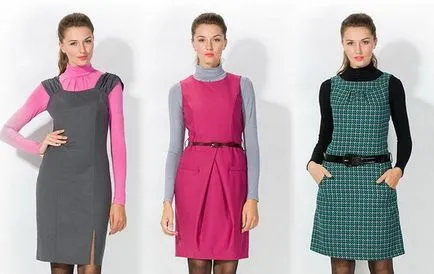 Dress irodai ügyes kombinációja, vonzó megjelenés