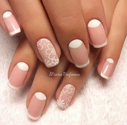 Modern Nail Design 2017 zakó a minta egy fotó (francia) Modern Nail Design 2017 zakó a minta egy fotó