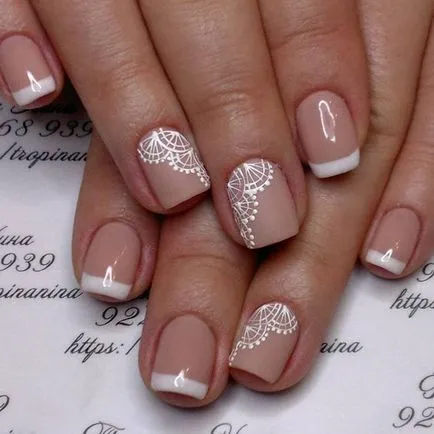 Modern Nail Design 2017 zakó a minta egy fotó (francia) Modern Nail Design 2017 zakó a minta egy fotó