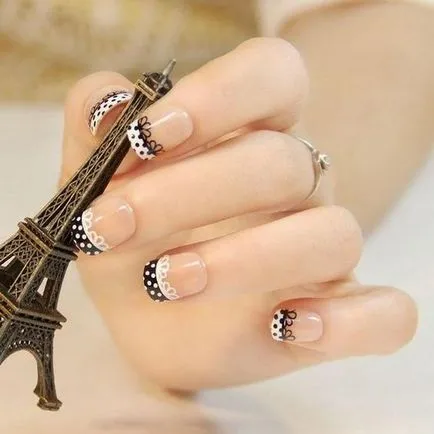 Modern Nail Design 2017 zakó a minta egy fotó (francia) Modern Nail Design 2017 zakó a minta egy fotó