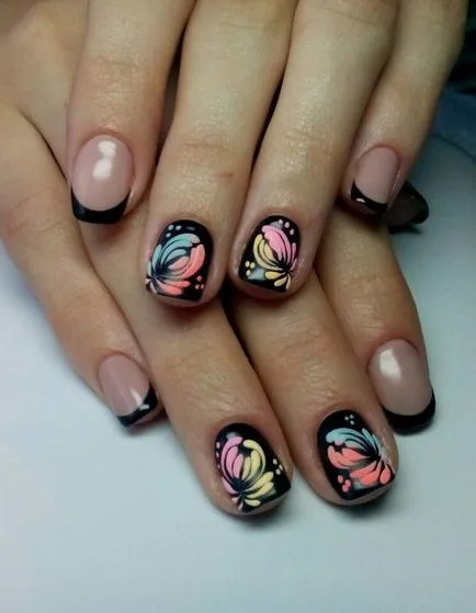 Modern Nail Design 2017 zakó a minta egy fotó (francia) Modern Nail Design 2017 zakó a minta egy fotó