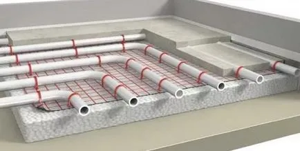 Esztrichnél meleg vízzel padló