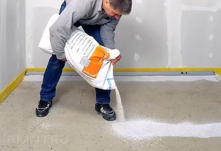 Esztrichnél meleg vízzel padló