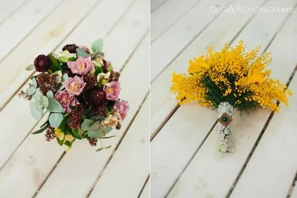 Menyasszonyi csokor és boutonniere a vőlegény (a vőlegény) Menyasszonyi csokor és boutonniere a vőlegény