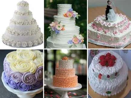Esküvői torta krémmel, és a legjobb dekoráció (díszítés) Esküvői torta krémmel, és a legjobb dekoráció
