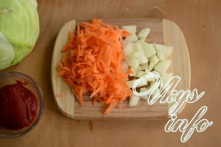 Párolt káposzta csirke recept fényképpel (csirke) Párolt káposzta csirke recept egy fotó
