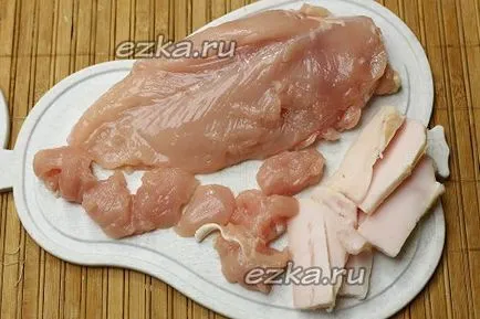 Párolt káposzta csirkével és gombával recept fényképpel (káposzta) Párolt káposzta csirkével és gombával recept egy fotó