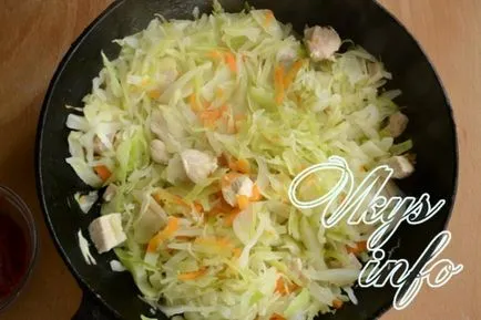 Párolt káposzta csirke recept fényképpel (káposzta) Párolt káposzta csirke recept egy fotó