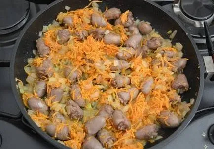 Párolt csirke szívek - lépésről lépésre recept fotók