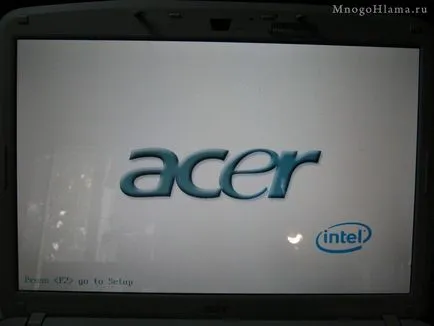 A Windows 7 telepítése (nettó) egy laptop Acer Aspire 5720g