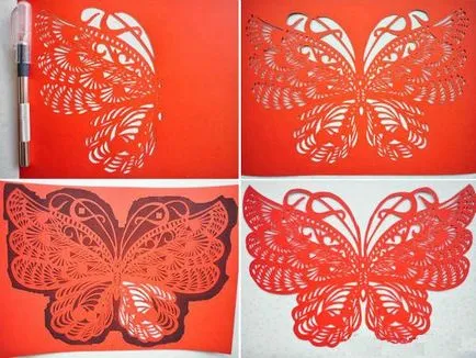 Butterfly a papír meg a kezét mesterkurzus (fotó)