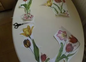 decoupage asztal