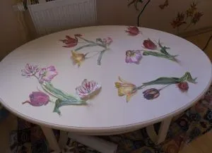 decoupage asztal