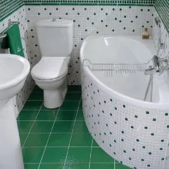 Tervezés fürdőszoba sarokkáddal fotó