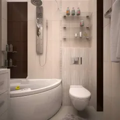 Tervezés fürdőszoba sarokkáddal fotó