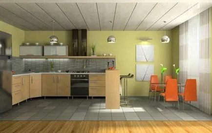 konyhai dekorációs panel design, az előnyök és hátrányok