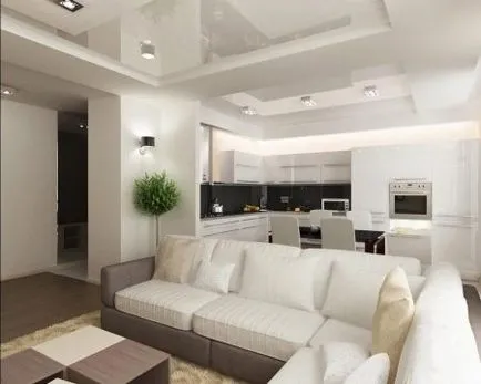 konyha tervezés étkező-nappali (56 fotó) Belső stúdió apartman egy klasszikus stílusban