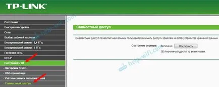 Hozzáférés az USB-meghajtó (flash drive) egy tp-link router a hálózaton