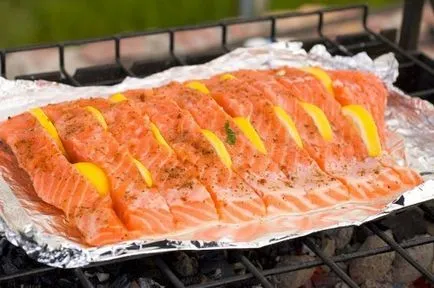 Főzés a grill pisztráng és lazac