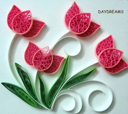 Melyik kártya a virágok és a színek is történt a technika Quilling