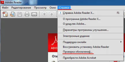Hogyan lehet frissíteni a programot az Adobe Reader