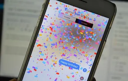 Hogyan küldhet üzenetet animált iMessage ios 10