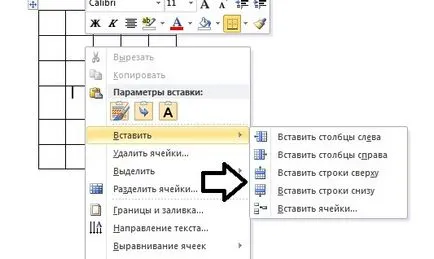 Hogyan adjunk egy sort a táblázat a Word