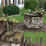 Hogyan díszíteni a kertben (41 fotó) kialakítsák saját kezét, virágokkal díszített és rögtönzött eszközökkel,