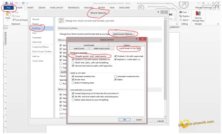 MS Word kiválasztani a megfelelő típusú idézetek