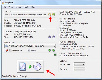 Hogyan éget ISO fájlt, freeware