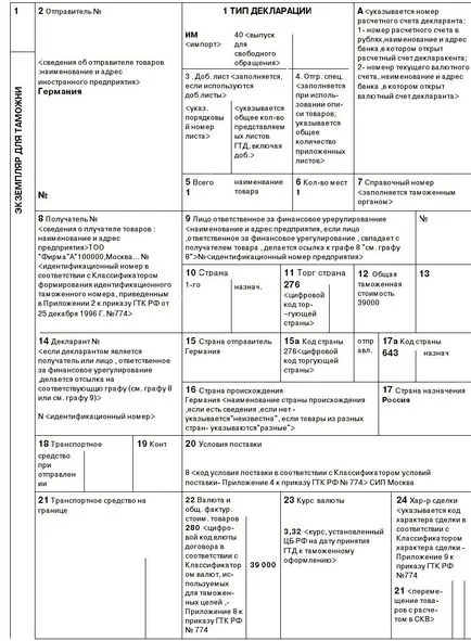 Hogyan kell kitölteni a vámáru-nyilatkozatot, és ha szükség van rá (a nyilatkozat) Hogyan kell kitölteni a vámáru-nyilatkozatot, és amikor szükség van rá