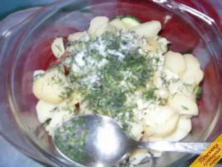 Burgonya saláta paradicsom és uborka (lépésről lépésre recept fotókkal) (receptek saláta) Burgonya saláta paradicsom és uborka (lépésről lépésre recept fotókkal)