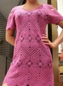 Piros ruhában a szív motívumokat mester klasshandmade