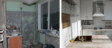 Konyhai előtt és után javítás