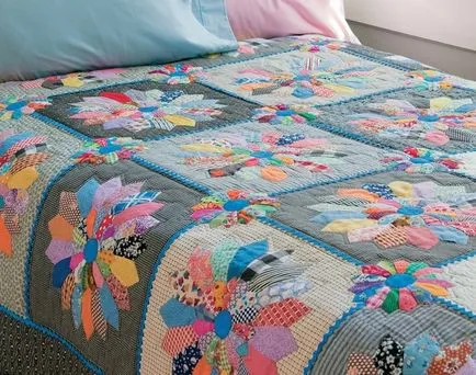 Patchwork takaró kezük rendszerek fotókkal, hogyan kell varrni, a mester osztályt kezdők, lépésről lépésre
