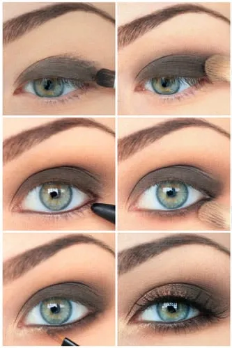 Smink kékesszürke szeme fotó, video tutorials (szürke-kék) Smink kékesszürke szeme fotó, video tutorials