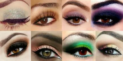 Smink Smokey Eyes barna szeme kép, lépésről lépésre