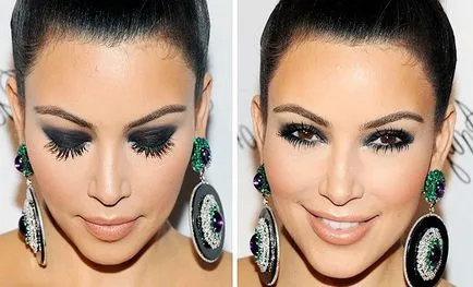 Smink Smokey Eyes barna szeme kép, lépésről lépésre
