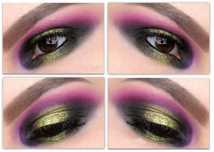Smink Smokey Eyes barna szeme kép, lépésről lépésre