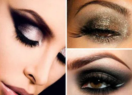 Smink Smokey Eyes barna szeme kép, lépésről lépésre