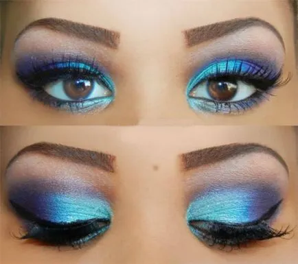 Smink Smokey Eyes barna szeme kép, lépésről lépésre