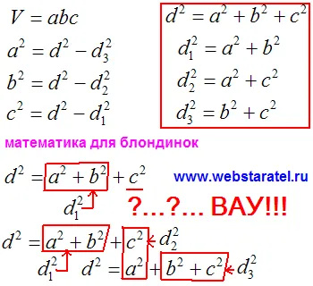 Matematika a szőke átlója egy téglatest