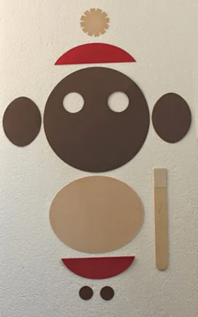 Monkey maszk kezével, Karácsony készült papírmasé, papír