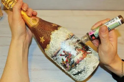Mester osztályban öltözködés üveg pezsgőt a technika decoupage - Fair Masters - manuális (master osztály decoupage) Mester osztályban öltözködés üveg pezsgőt a technika decoupage - Fair Masters - Hand