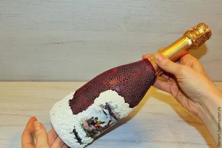 Mester osztályban öltözködés üveg pezsgőt a technika decoupage - Fair Masters - Hand (karácsonyi dekoráció) Mester osztályban öltözködés üveg pezsgőt a technika decoupage - Fair Masters - Hand
