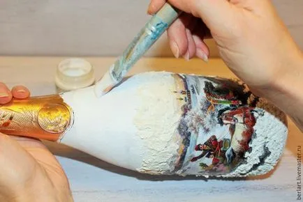 Mester osztályban öltözködés üveg pezsgőt a technika decoupage - Fair Masters - manuális (decoupage üvegre) Mester osztályban öltözködés üveg pezsgőt a technika decoupage - Fair Masters - Hand