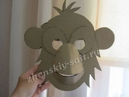 Monkey maszk az új évet a saját kezét, Master Class fényképpel (új) Monkey maszk az új évben saját kezűleg, a mester osztályt fotók