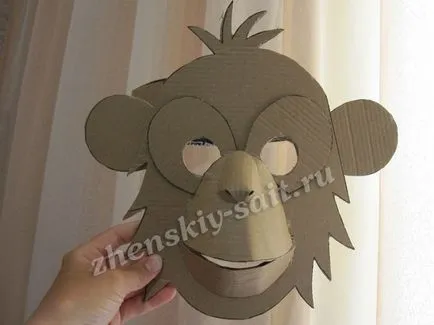 Monkey maszk az új évet a saját kezét, Master Class fényképpel (új) Monkey maszk az új évben saját kezűleg, a mester osztályt fotók