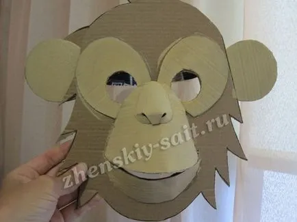 Monkey maszk az új évet a saját kezét, Master Class fényképpel (majom) Monkey maszk az új évben saját kezűleg, a mester osztályt fotók