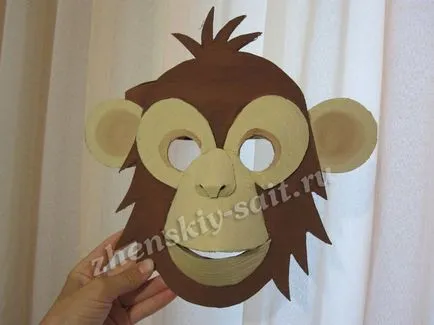 Monkey maszk az új évet a saját kezét, Master Class fényképpel (év) Monkey maszk az új évben saját kezűleg, a mester osztályt fotók